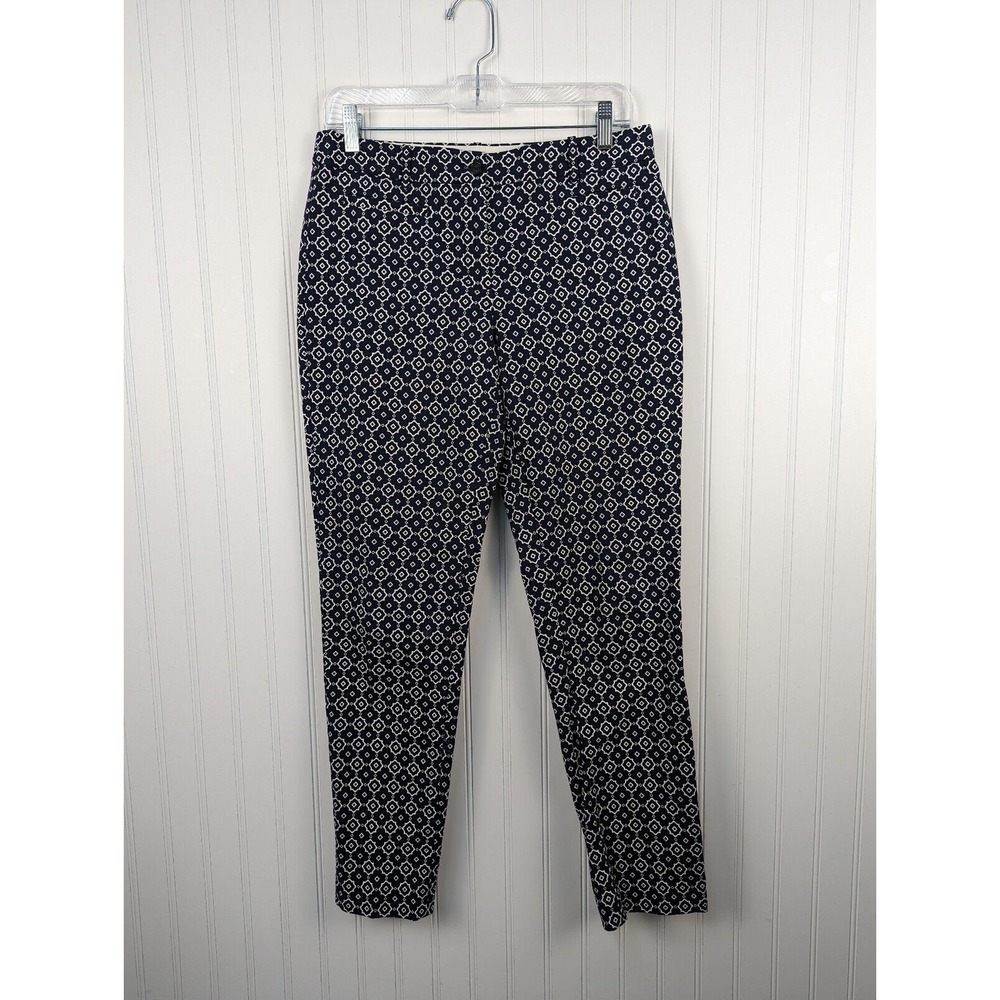 Brooks Brothers‎ Blue White Geometric Natalie Fit Trouser Dress Pants 6